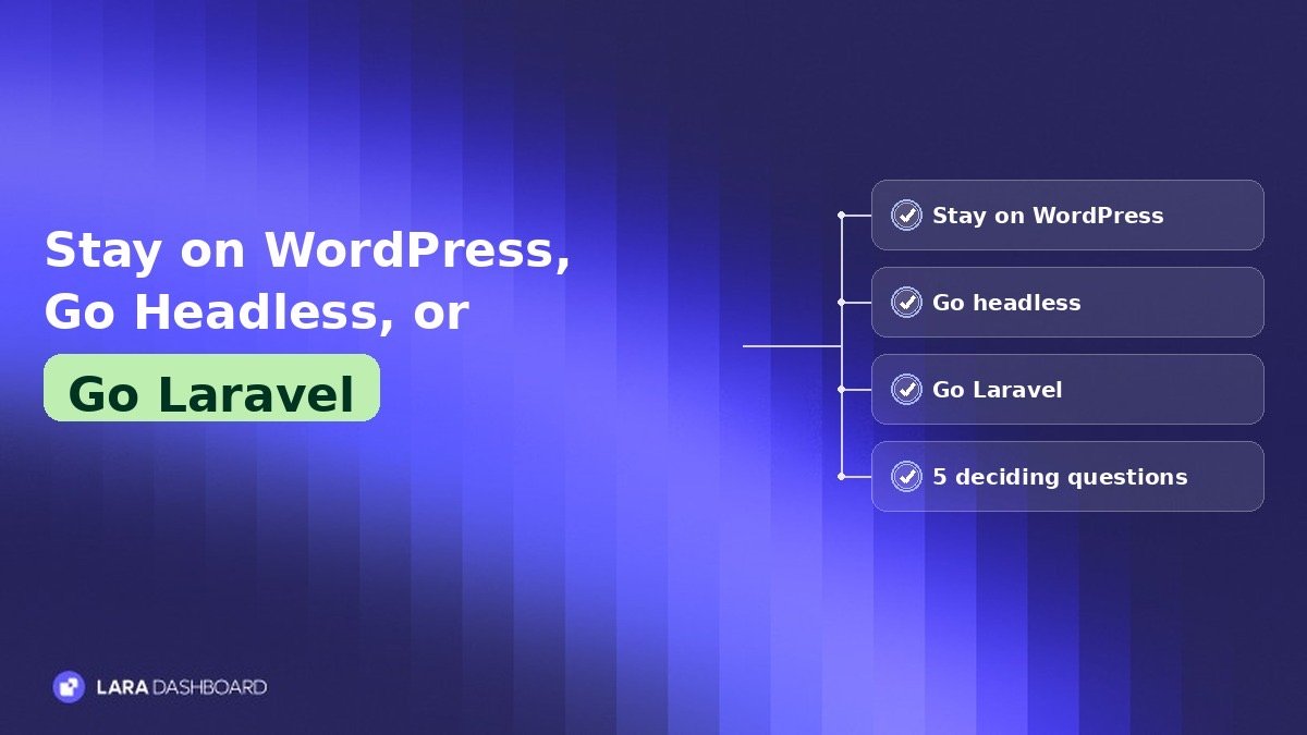 Decision Guide: Stay on WordPress, Go Headless, or Go Laravel