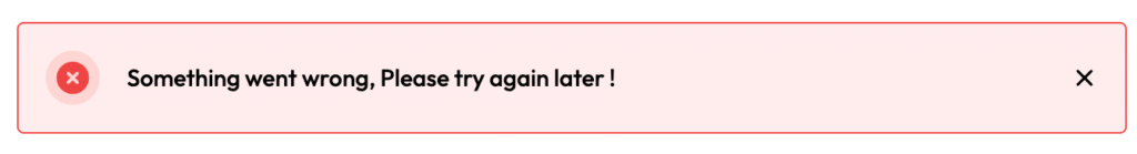 Lara Dashboard - Error Alert