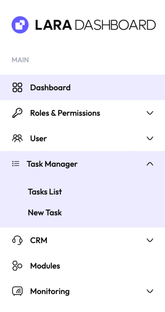 Task Manager Menu