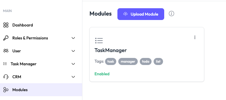 Task Manager Module in Module List | Lara Dashboard